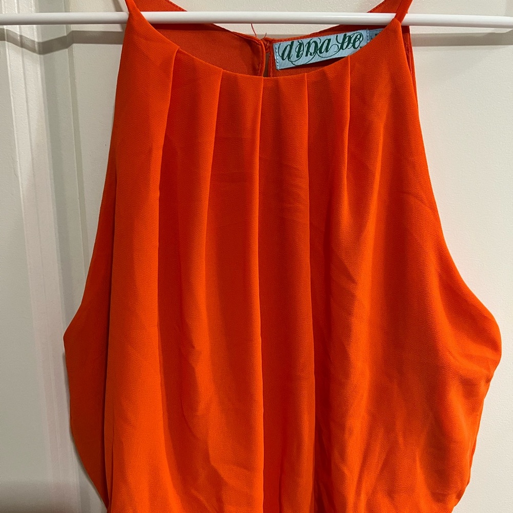 Dina Be Summer Dress Sz Medium - Orange
